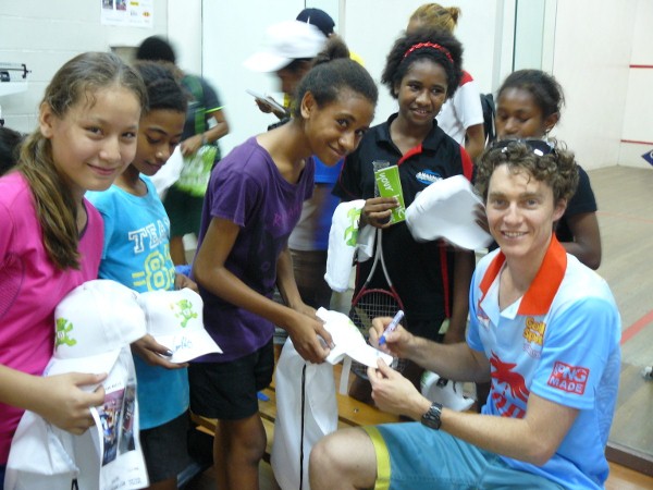 Cameron Pilley Signs Autographs for Young PNG Fans